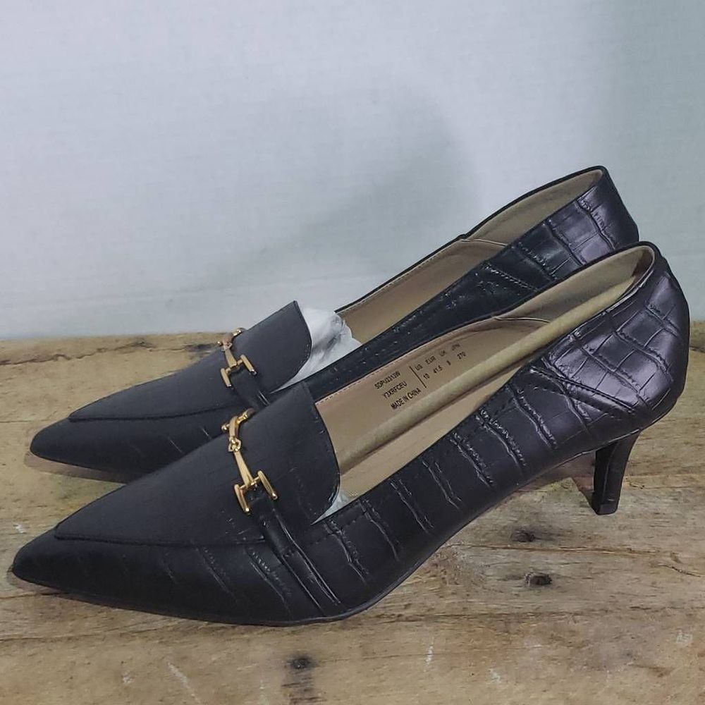 DREAM PAIRS Pointed Toe Low Kitten Heels Loafers Pump Comfort Dress Work Wedding